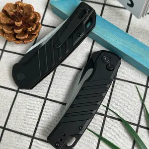 7305 Black Folding Knife with Non-Slip Handle, Essential forOutdoor Hiking, Camping & BBQ, Lightweight Portable EDCJtility Tool.