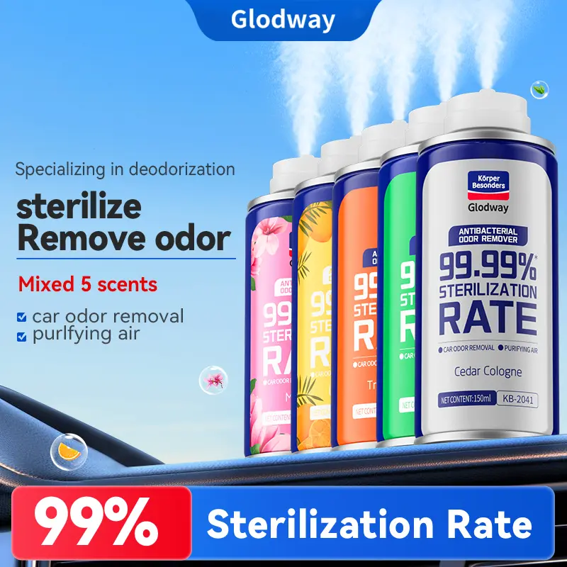 [99.99% sterilization rate] Glodwaycar interior antibacterial deodorant carair freshener car spray carperfume/atomizing car disinfectant/airconditioning deodorant kitchenbathroom office sterilizationdeodorant 150ml long-lasting Aromabuffing waX
