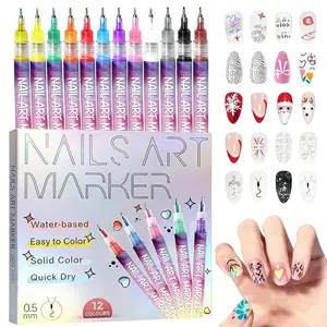 Holiday haul-Christmas gifts Cutics Doodle Pen for DIY Nail Art Quick Drying Acrylic Painting and 3D Dot Embroidery acrylic mma nail - On Nails Quick Drying Dot Stitching Nail Pen Art for Home and Salon DIY, Nail Care Cutics Manicure Polish Cosmetic