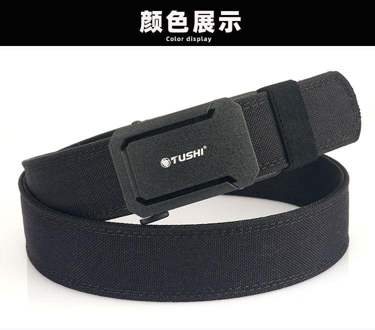 Unisex Tactical Diving Belt, Double Layer High-Tensile Nylon Belt, Stepless Adjustable Metal Buckle Breathable Waist Belt for Outdoor Diving & Tactical Sports