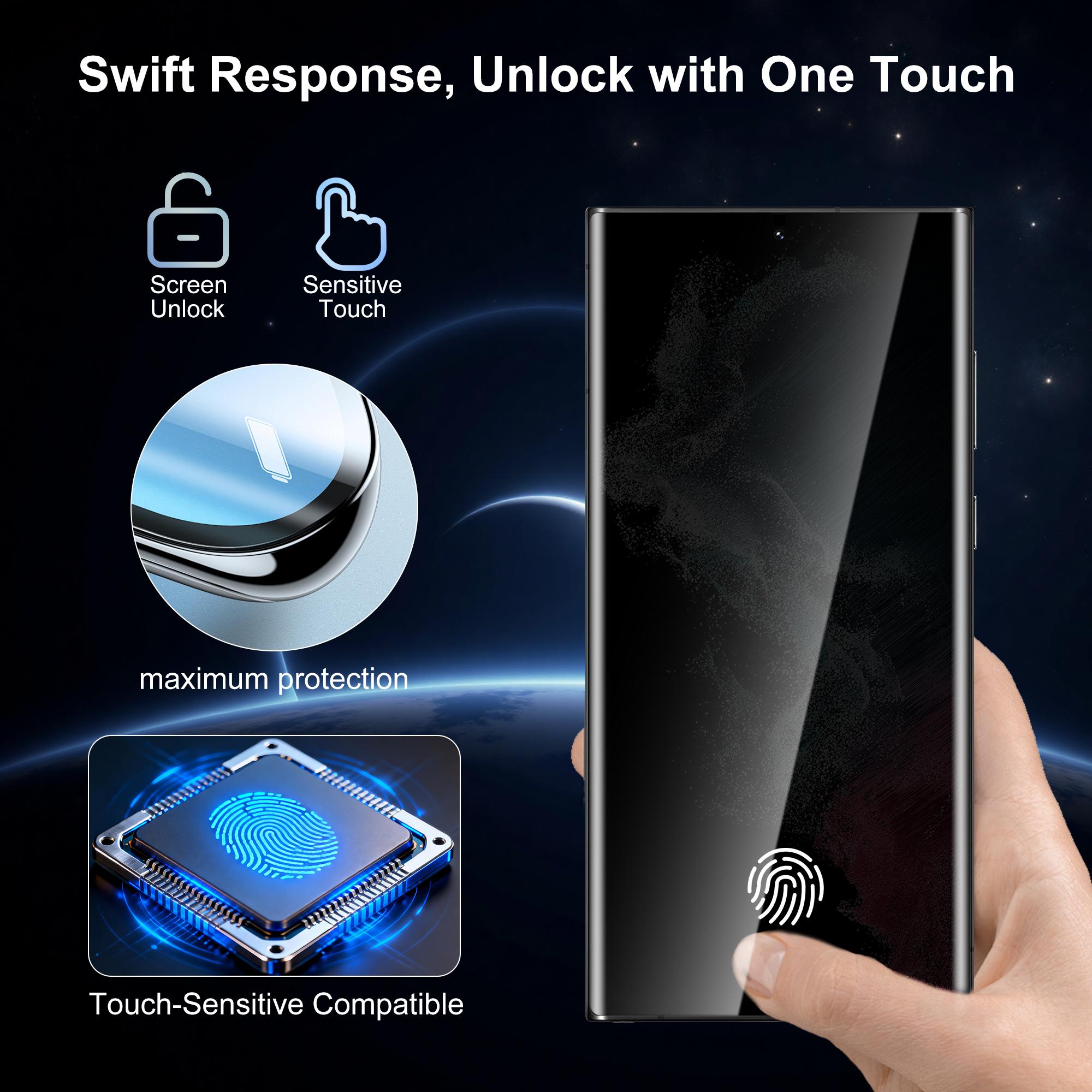 3 Pack for Samsung Galaxy S23 Ultra Privacy Screen Protector [Not Glass],  Fingerprint Compatible, Anti Spy,Ultra-Smooth Touch, Privacy Screen Protector for Galaxy S23 Ultra 5G