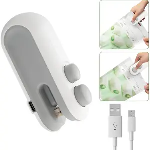 2-In-1 Mini Sealer and Cutter, Sealing Machine, Portable USB Rechargeable Snack Sealer for Food Preservation, Ideal for Travel and Outdoor Picnics