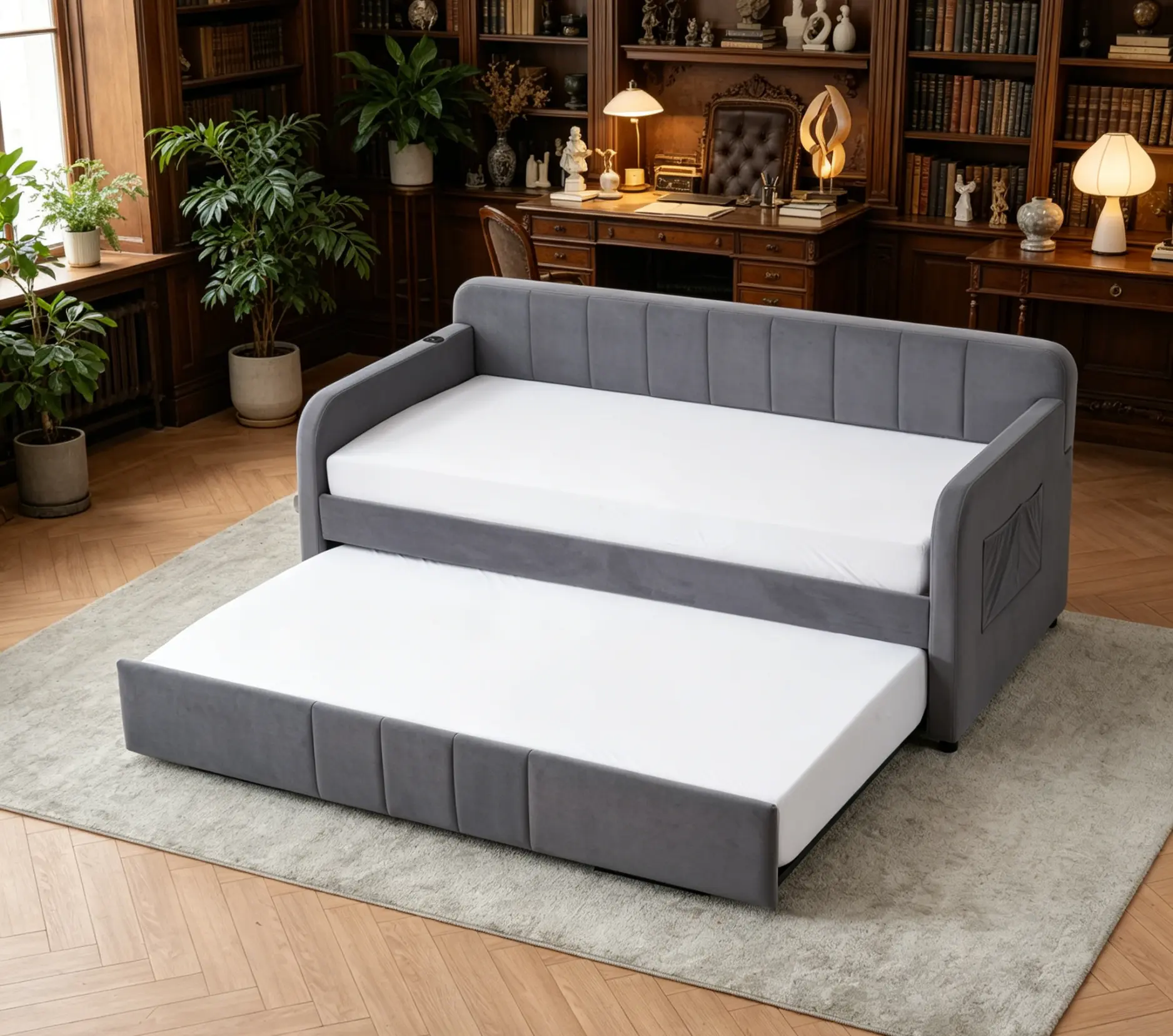 Upholstered Futon Sofa Bed Daybed, Indoor Bedroom Furniture for Home & Guest Use