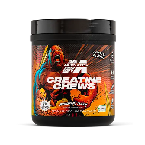 MuscleTech Creatine Chews | Pure Creapure Creatine Monohydrate | Compare to Creatine Gummies | Muscle Recovery + Builder, Cognitive Health, for Men & Women | Workout Supplement | 90 Chewable Tablets | 30 Servings