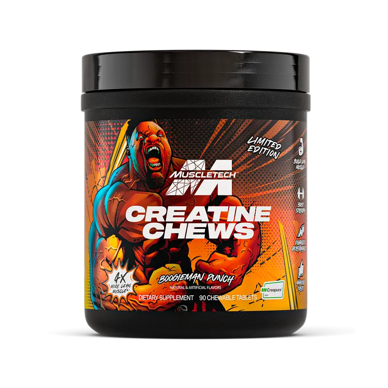 MuscleTech Creatine Chews | Pure Creapure Creatine Monohydrate | Compare to Creatine Gummies | Muscle Recovery + Builder, Cognitive Health, for Men & Women | Workout Supplement | 90 Chewable Tablets | 30 Servings