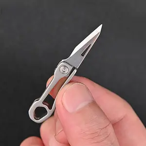 Ultra-Mini Stainless Steel Folding Knife Pocket Collection, Lightweight Durable Keychain Accessory, Ideal for Daily Carry Camping Hiking Outdoor Fishing Gear, Folding Pocket Knives