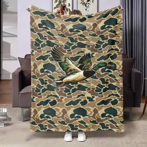 Duck Camo Plush Blanket Ultra Soft Flannel Material Your Everyday Comfort Essential Ideal Camping Travel Sofa Bed Use All Season Cozy Warmth Great Gift Idea