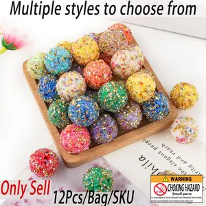 20mm Colorful Acrylic Bead (12pcs), DIY Handmade Bead, DIY Decorative Accessories for Pen & Keychain & Bracelet & Necklace
