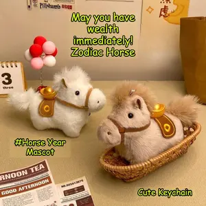 2026 Year of The Horse Mascot Pendant Series New Year Keychains Cute Cartoon Ornaments Holiday Gift for Key Pouches Decorations