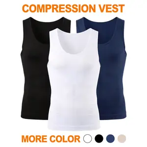 Men's Compression Shirt, Tummy Control Vest, Seamless Menswear Body Shaper, Compression Shirt for Gynecomastia, Undershirts, Shapewear