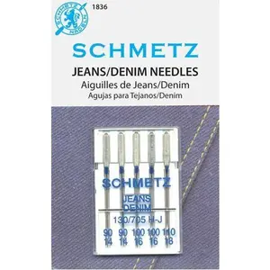 Schmetz 5pk Assorted Jeans Denim Sewing Machine Needles 1836 130/705H-J 15x1