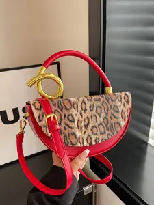 Ladies' Leopard Print Handbag Shoulder Purse, Fashion Purses, Autumn Winter Fashion Casual Bag for Daily Commuting Shopping Dating Gift Giving, Simple Design