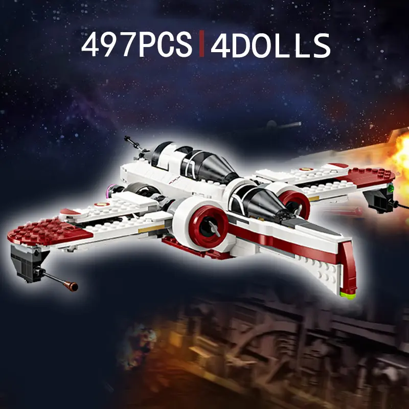 Arc-170 Fighter Jet Model Building Toy, Building Block Model, Model Building Kits, Building Block Sets, 497pcs DIY Assembly Game Set, Creative Play for Boys & Girls, Birthday Gift, Holiday Present, 14+ Adults, Building Blocks Model