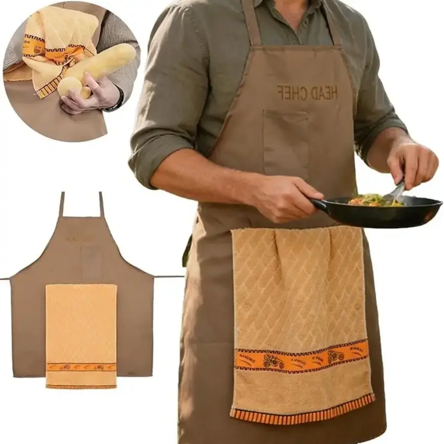 Funny Novelty Apron for Men with Hidden Zipper Surprise - Adjustable Polyester Prank Gag Gift for a Birthday, Husband, Boyfriends, and Dads, Polyester Fits, Kitchen