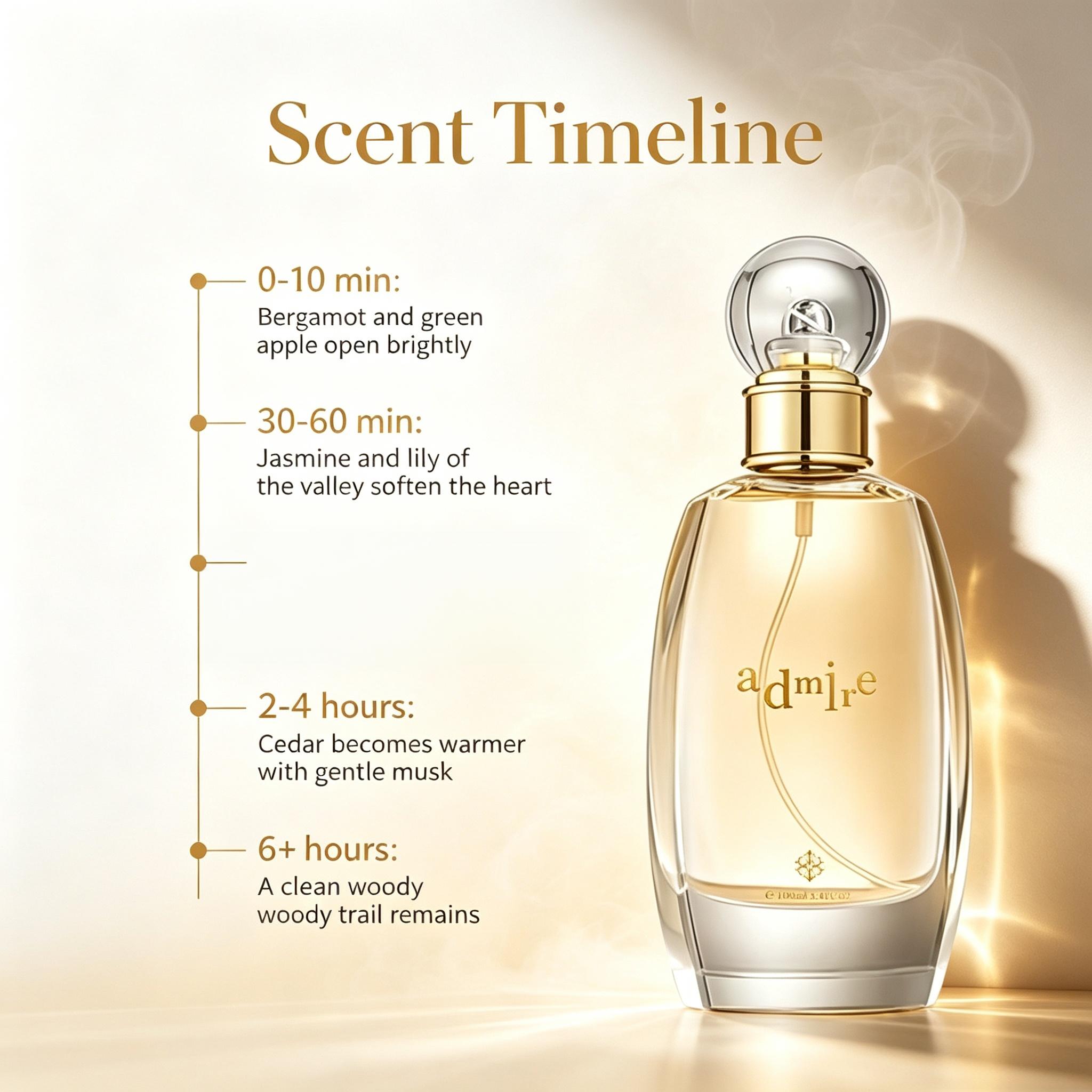Admire Eau de Parfum  Fresh Woody Floral Perfume, Elegant Daily Scent For Women