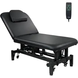 OmySalon 2 Motors Electric Lift Massage Table, Heavy Duty Treatment Bed, Adjustable Height & Backrest Facial Bed for Professional Physical Therapy, Medical Spa, Esthetician, Salon