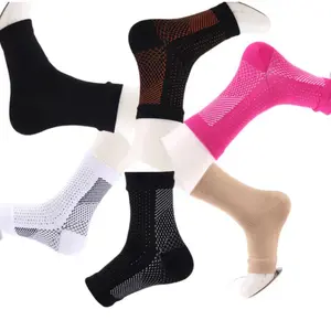 15-20 mmHg Compression Socks - Open Toe Ankle Stabilizer w/Breathable Nylon-Spandex & Arch Support | Doctor-Developed for Plantar Fasciitis, Running, Hiking, Travel Edema Relief (Sweat-Wicking & Anti-Slip) Healthcare Pure Skin Color grip