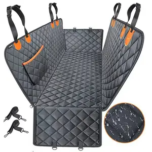Dog Car Seat Cover for Back Seat Waterproof Extender Supports 400lbs Hard Bottom Quilted Design Secure Straps