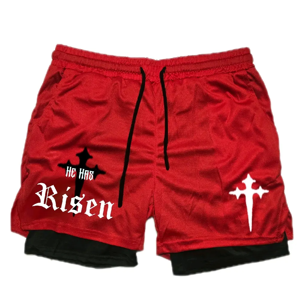 Religion Performance Gym Shorts - Compression Double Layer Polyester Fitted Style