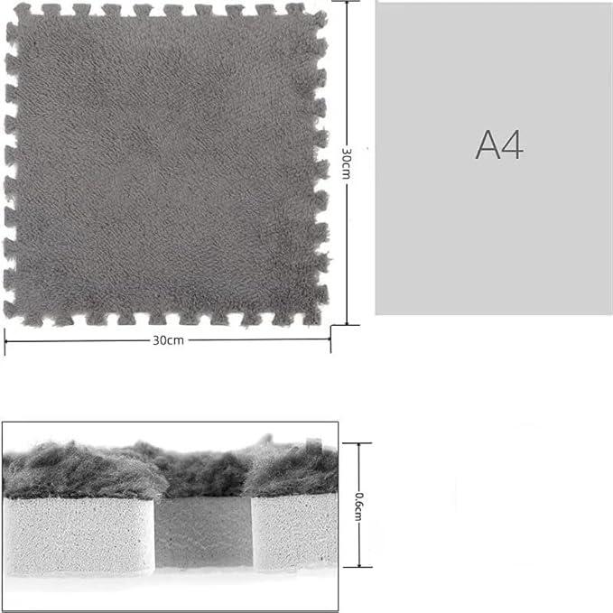 Children's Soft Plush Shaggy Carpet Tiles Interlocking Foam Floor Mats Squares for DIY Installation Ideal for Indoor Activities