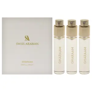 Gharaam by Swiss Arabian for Unisex - 3 Pc Mini Gift Set 3 x 1oz EDP Spray (Refill)