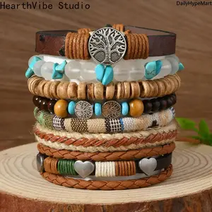 Boho Multilayer Stackable Bracelet Set, Ethnic Retro Hand Jewelry
