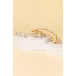 Cecilia Rhinestone Pavé Rectangular Hair Barrette Clip