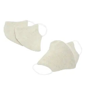 NOVICA Artisan Handmade Hemp Cotton Face Masks Set of 3 Artisan Crafted Neutral Accessories Beige Ear Loop Triple Layer Filter Pocket Solid Thailand ' Subtle Nature' Set of 3