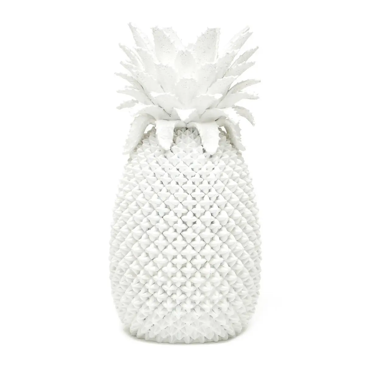 212 MAIN Modern Synthetic Resin Pineapple Tabletop Vase - 19.25 in Round Body, 16 lbs, White Home Decor Accent for Living Room Tabletops