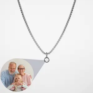 La Memoria Photo Projection Circle Necklace