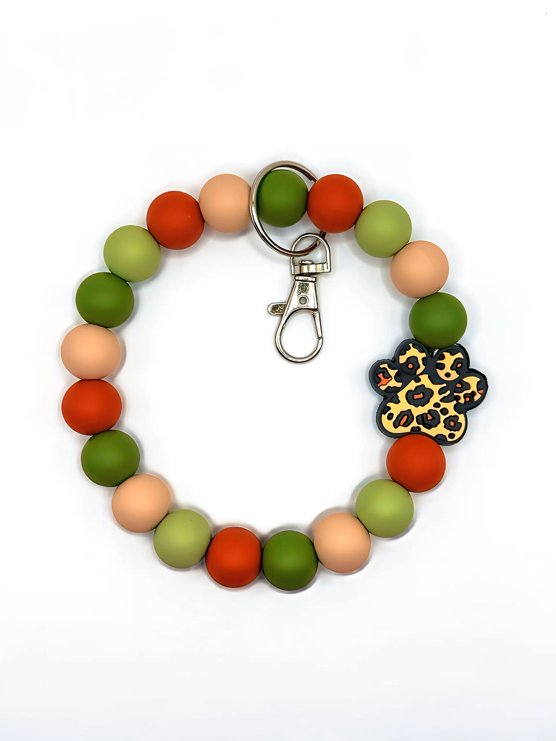 Paw Print Silicone Bead Wristlet