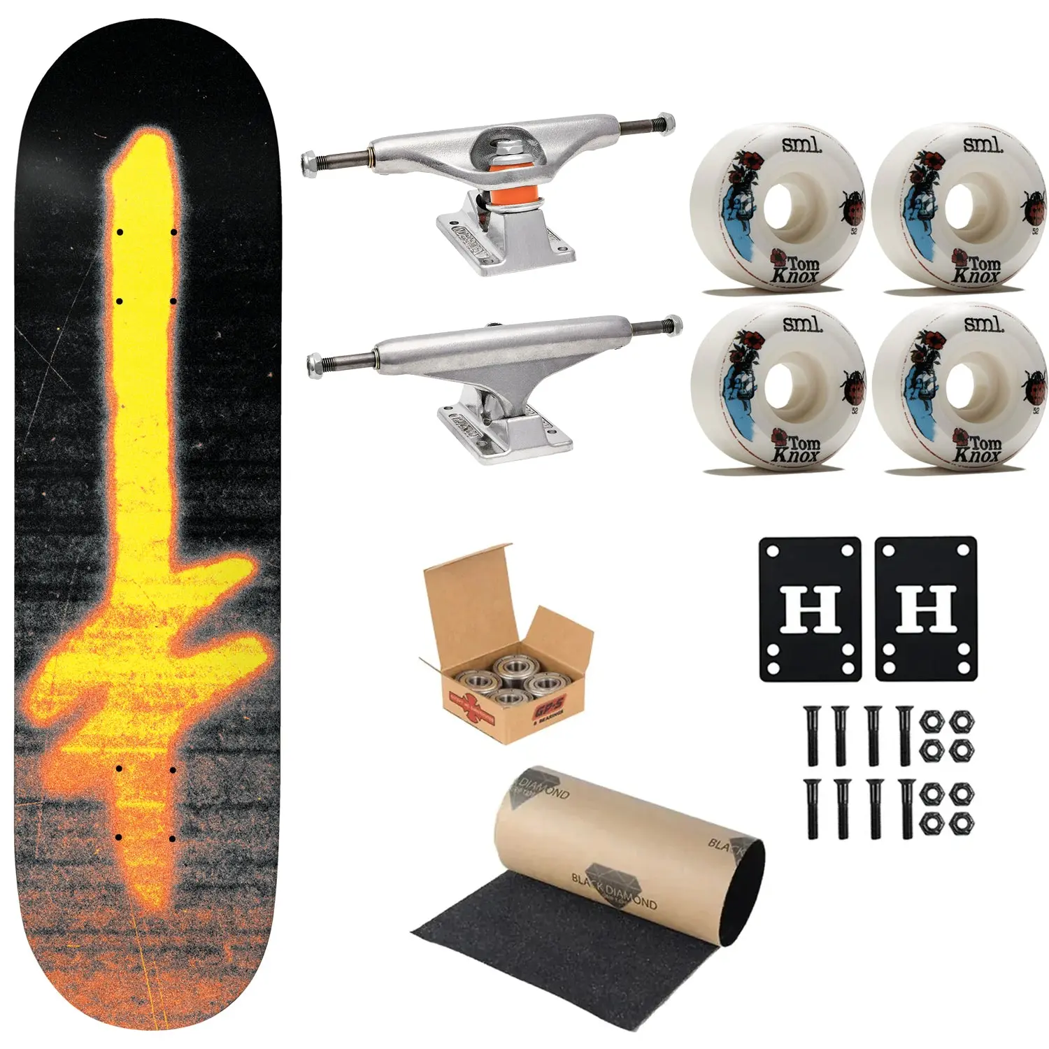 Deathwish Premium Complete Skateboard Burnout 8.0" Ft. Independent/Sml