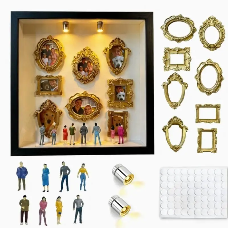 DIY Mini Museum Silhouette Box,Shadow Museum Silhouette Box Kit Mini Frames,Mini Vintage Photo Figures Picture Frame,Miniature Museo Display, Photo Decorations, Photo Frame Ornament, Aesthetic Room Decoration