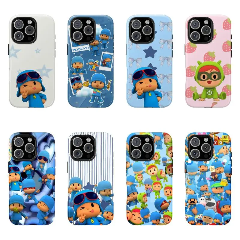 Adorable Pocoyo Phone Case – Kawaii Blue Cartoon Character Cover – Fun Aesthetic Protective Gift for Kids and Fans – Suitable for iPhone 17/16/15/14/13/12/11 Pro Max/Plus and  Samsung Galaxy S23FE/22/23/24/25