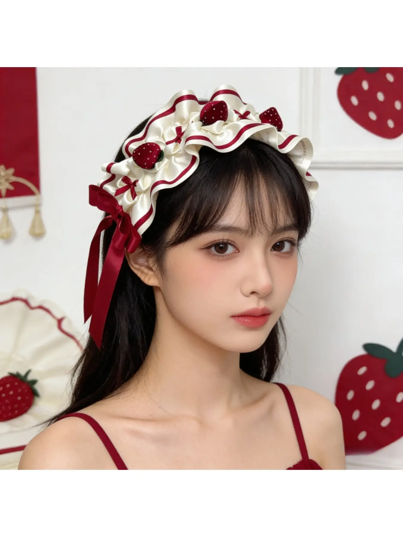 New strawberry hairband sweet handmade headwear accessory cosplay costume headband