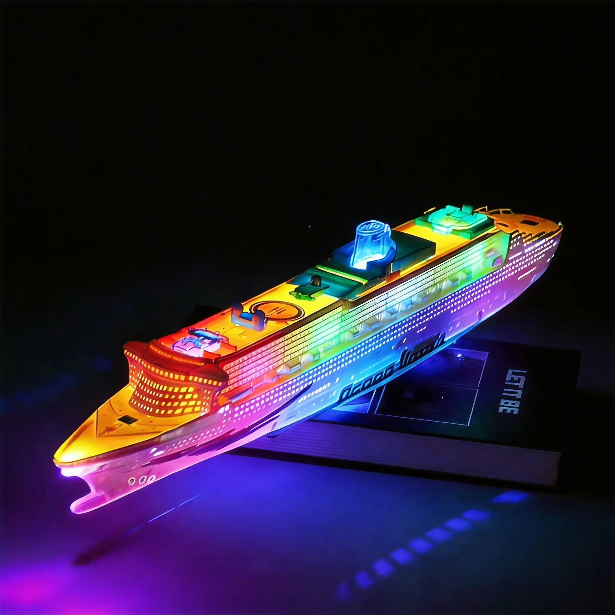 Kids Toys LED Light Up Ocean Ship Toy! Trendy Desk Gift Automatic Moving Cruise Ship with Music,CruiseShipToy LEDToy GiftForKids Electric Christmas 4 year old gifts birthday ornament toy gift grown Light Up Toy Boat Musical Toy Battery Powered
