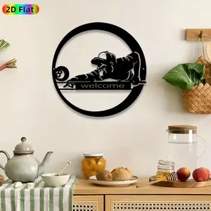 1pc Gorilla Pool Player Metal Wall Art, 8-Ball Gorilla Wall Sculptures Mural, Artistic Metalwork, Modern Home Decor, Modern Minimalist Design, Perfect for Housewarming, Fathers Day, Game Room, Bar Decor, Ideal Gift for Billiards Enthusiasts