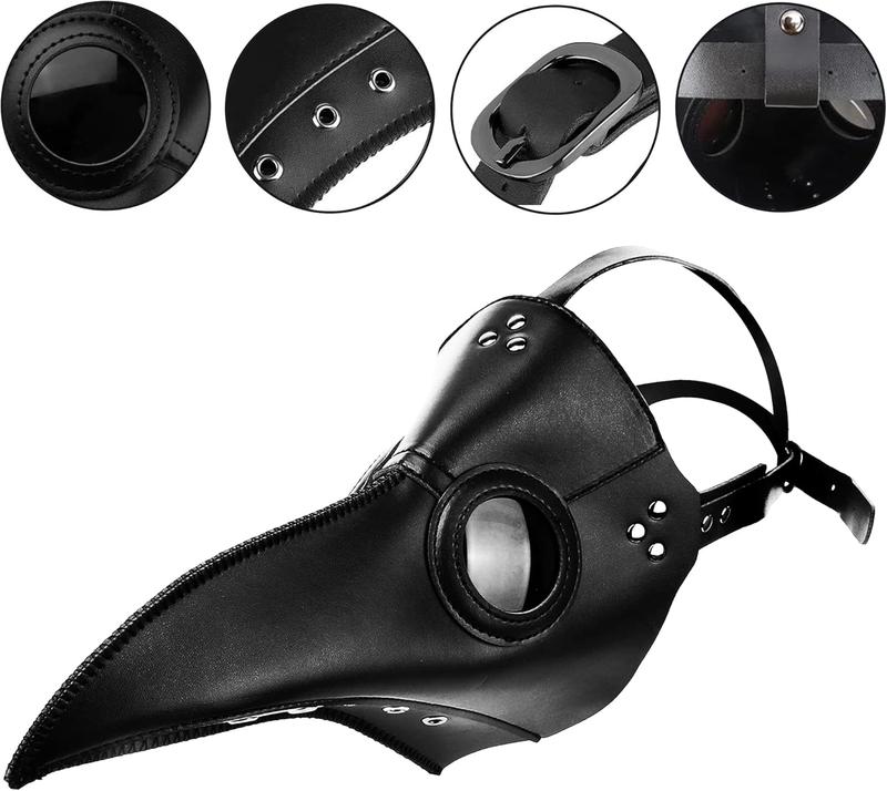 Plague Doctor Mask and Cloak Halloween Costumes for Men 3 in 1 Scary Masks for Adult