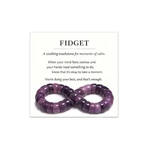 DearLuniva B Anxiety Relief Items Fidget Bracelet for Women Men Natural Bodhi Seeds Beaded Bracelets Zen Fidget Stretch Colorful Bracelets Anxiety Stress Protection Healing Bodhi Jewelry Gifts
