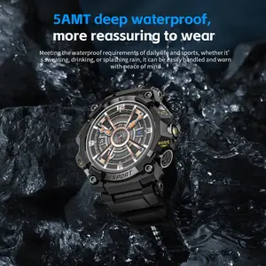 LOKMAT  Outdoors Smart Watch Multisport  Compass Flashligh BT Calling Music Men Fitness Tracker For Android IOS Multifunctional