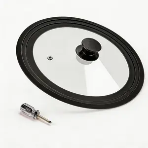 Universal Lid for Pots Pans and Skillets, 8.5&9.5&10.5 inch, Diameter Cookware, Silicone Replacement Pan Lid Pot Lids for Frying Pans, Cast Iron,Tempered Glass Lid