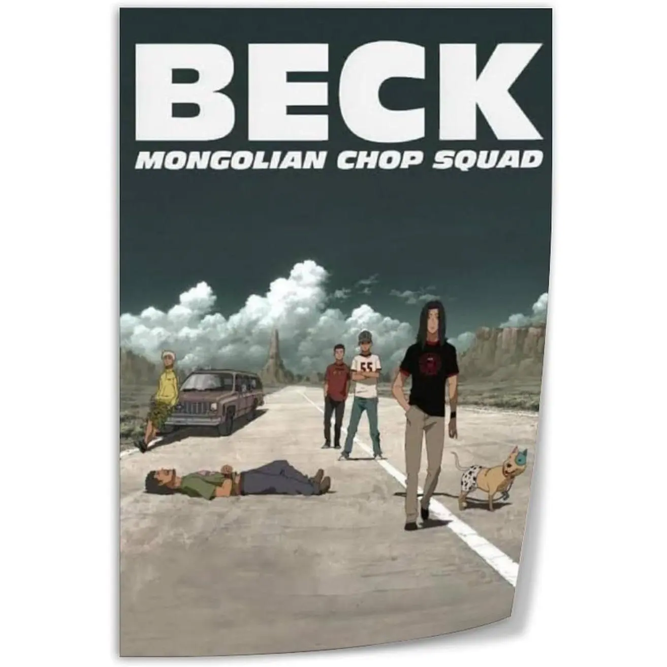 ZJLGQWCV Beck Mongolian Chop Squad Artistic Anime Artwork Poster, Unframed Canvas Wall Print, Home Decor Room Decor for Office Bedroom, 08x12inch(20x30cm) Gift