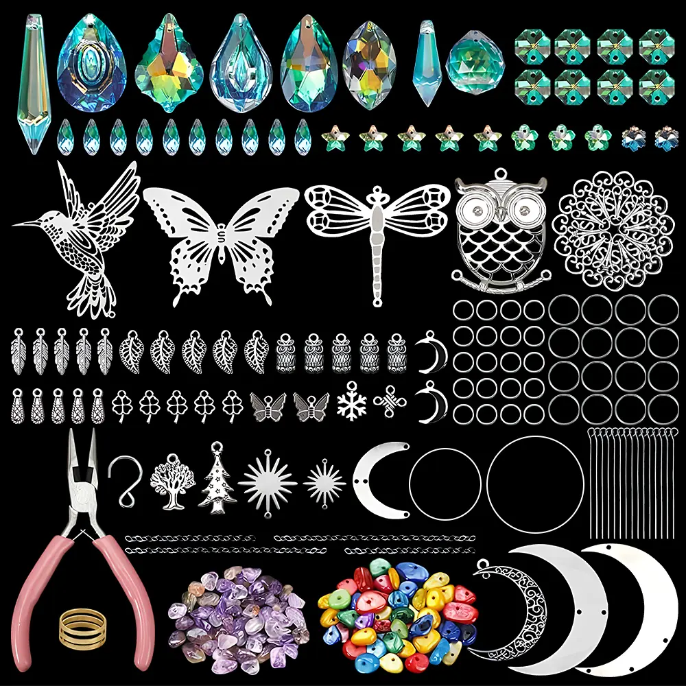 460 pieces DIY sun catcher making supplies, adult crafts hanging crystal balls, suitable for indoor windows, family weddings, gardens, holiday decoration gifts
