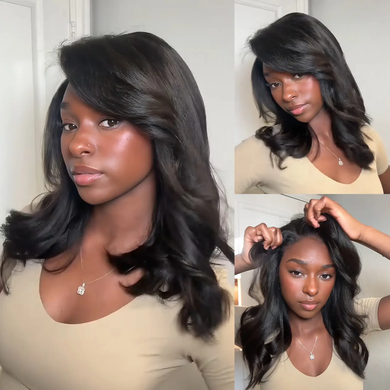 Recool Hair Pre-layered Yaki Loose Wigs Human Hair Pre-C Part 90’s Blowout Haircut Natural Part Pull Go Glueless Wig Human Hair 180% Density#DealsForYouDays