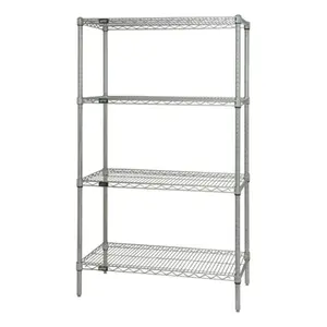 Quantum Storage  4-Shelf Chrome Wire Shelving Starter Kit, 30 x 36 x 54 in.