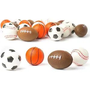 Set of 24 Sports 2.5" Stress Balls - Includes Soccer Ball, Basketball, Football, Baseball Squeeze Balls for Stress Relief, Party Favors, Ball Games and Prizes, Stocking Stuffers - Bulk 2 Dozen
