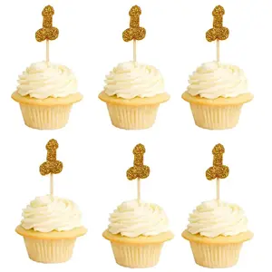 12pcs Glitter Willy Penis Cake Cupcake Topper