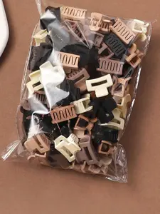 10/20pcs 2.5cm Fashionable Mini Hair Clips, Versatile Bangs Clip, Small Simple Hair Claw Clamp, Retro Vintage Style Hair Jaw Clip Hair Clamps Hair Clutch Hair Catcher Clip, Synthetic Claw Clip, School Stuff, College