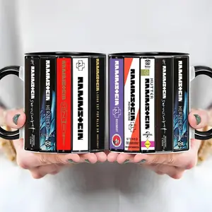 Rammstein Albums Cassette Collection Retro Accent Edge-to-Edge Printed Mug