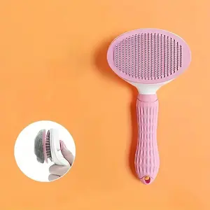 Easy-Clean Pet Grooming Brush - Fine Needle Comb for Dogs & Cats, Hair Removal Tool in Blue/Pink/Gray